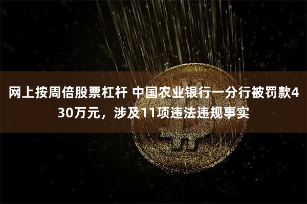 网上按周倍股票杠杆 中国农业银行一分行被罚款430万元，涉及11项违法违规事实