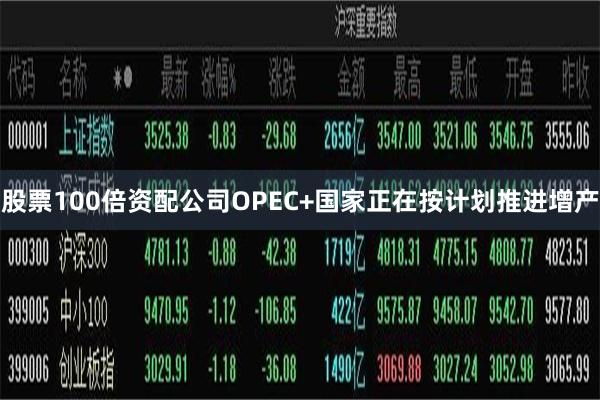 股票100倍资配公司OPEC+国家正在按计划推进增产